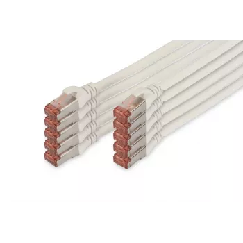 Cabo patch DIGITUS - CAT6 - S/FTP - Snagless - Cu - 25 cm - branco - pack de 10