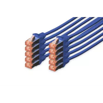 Cabo patch DIGITUS - CAT6 - S/FTP - Snagless - Cu - 2m - azul - pack de 10