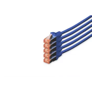 Cabo patch DIGITUS - CAT6 - S/FTP - Snagless - Cu - 10m - azul - pack de 5