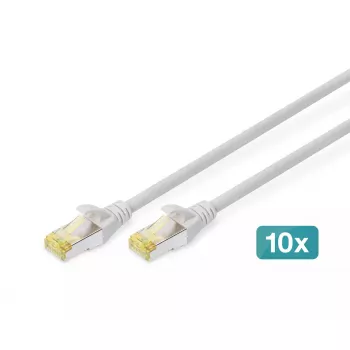 Cabo de rede DIGITUS - CAT6a - S/FTP - Snagless - 2 m - vermelho - pack de 10