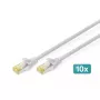 DIGITUS Cabo de rede CAT6A S/FTP, 2 m, cinzento, pack de 10