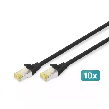 Cabo de rede DIGITUS - CAT6a - S/FTP - Snagless - 3 m - preto - pack de 10