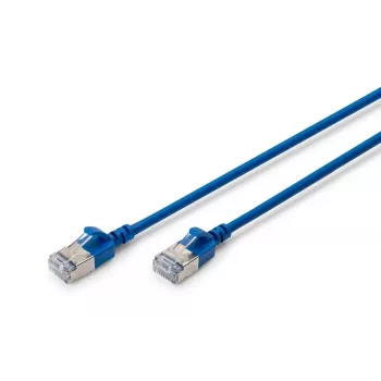 Cabo de rede fino DIGITUS - CAT6A - F-FTP - 50 cm - azul
