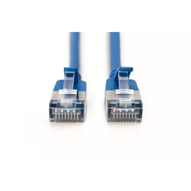 Cabo de rede fino DIGITUS - CAT6A - F-FTP - 50 cm - azul