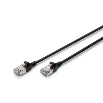 Cabo de rede fino DIGITUS - CAT6A - F-FTP - 50 cm - preto