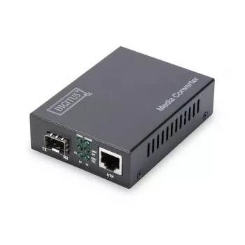 Conversor de suporte DIGITUS, SFP 10/100/1000Base-T para SFP Open Slot, incl. fonte de alimentação sem módulo SFP