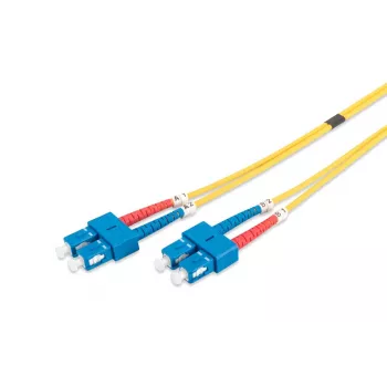 Cabo de rede de fibra ótica DIGITUS, SC para SC OS2, monomodo 09/125 µm, duplex, comprimento 1 m
