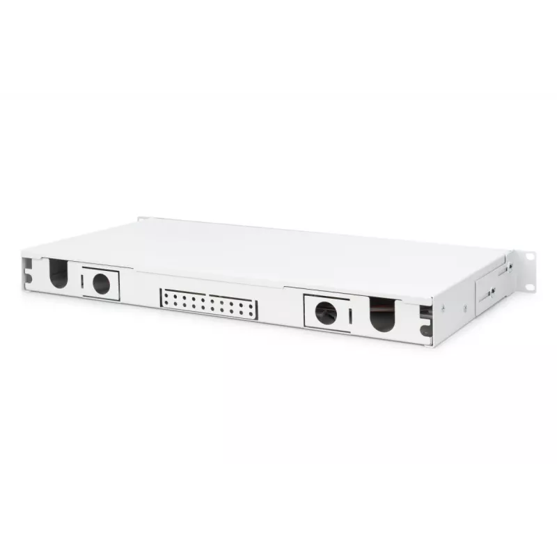 DIGITUS Caixa de emenda de fibra ótica, 1U, equipada com 12x SC Duplex, incl. parafuso M25, cassete de emenda, pigtails coloridos OS2, adaptadores