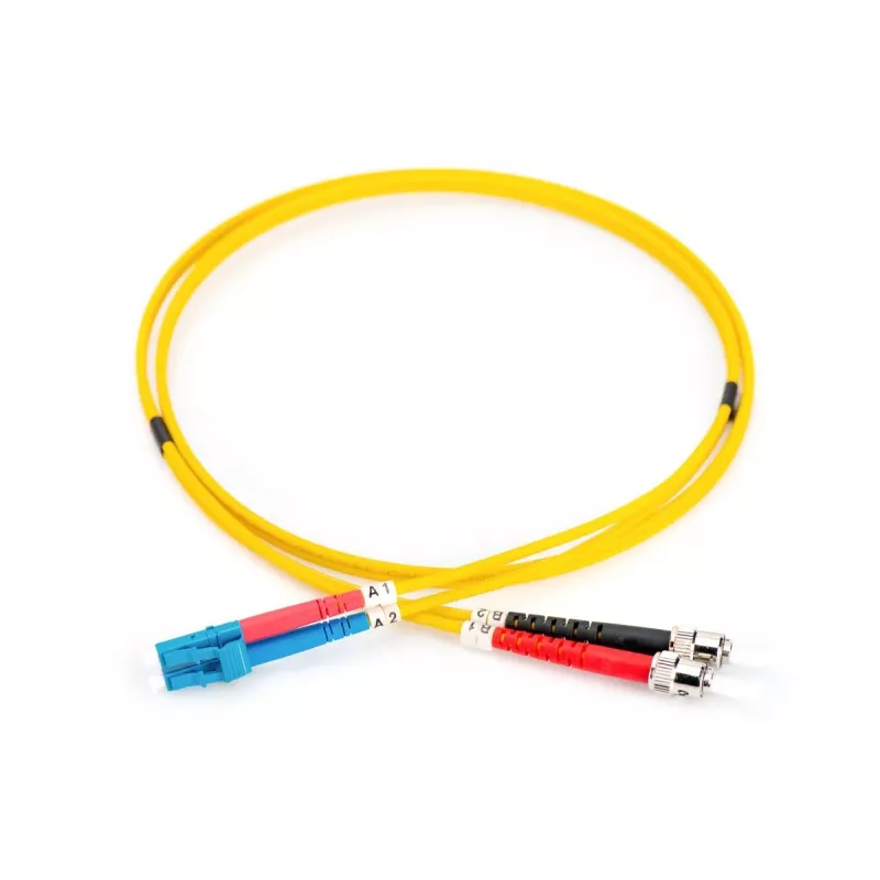 DIGITUS Cabo de patch de fibra ótica, LC para ST OS2, Monomodo 9/125 µm, Duplex, comprimento 3 m