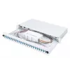 DIGITUS Caixa de emenda deslizante de fibra ótica, 1U, equipada com 24x LC Duplex, incl. parafuso M25, cassete de emenda, pigtails coloridos OM4, adaptadores