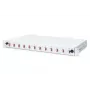 DIGITUS Caixa de emenda deslizante de fibra ótica, 1U, equipada com 12x LC Duplex, incl. parafuso M25, cassete de emenda, pigtails coloridos OM4, adaptadores