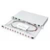 DIGITUS Caixa de emenda deslizante de fibra ótica, 1U, equipada com 12x LC Duplex, incl. parafuso M25, cassete de emenda, pigtails coloridos OM4, adaptadores