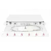 Caixa de fusão de fibra ótica DIGITUS de encaixe, 1HE, equipada com 6x LC-Duplex, incl. parafuso M 25, cassete de fusão OM4 pigtails coloridos, adaptador