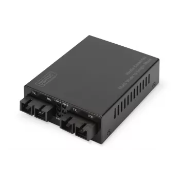 DIGITUS Conversor de mídia Multimodo/Monomodo Gigabit, comprimento de onda: 850 nm 1310 nm 20 km