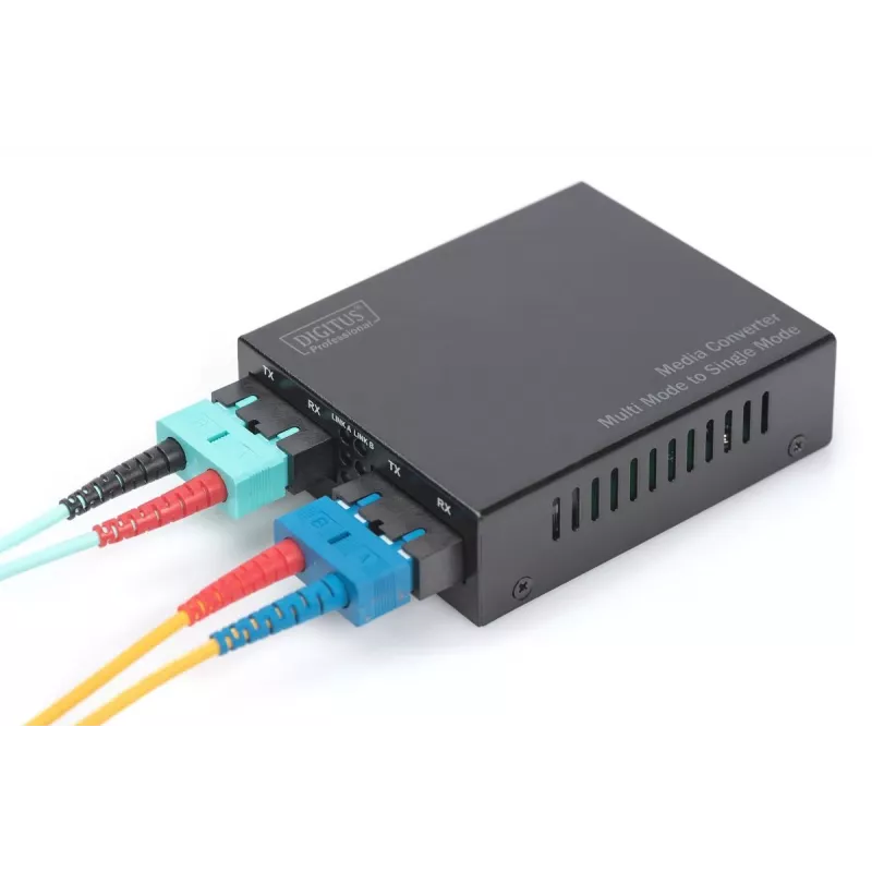 DIGITUS Conversor de mídia Multimodo/Monomodo Gigabit, comprimento de onda: 850 nm 1310 nm 20 km