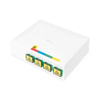 DIGITUS Caixa FTTH, com 4x adaptador SC (APC) SX e montagem em calha DIN