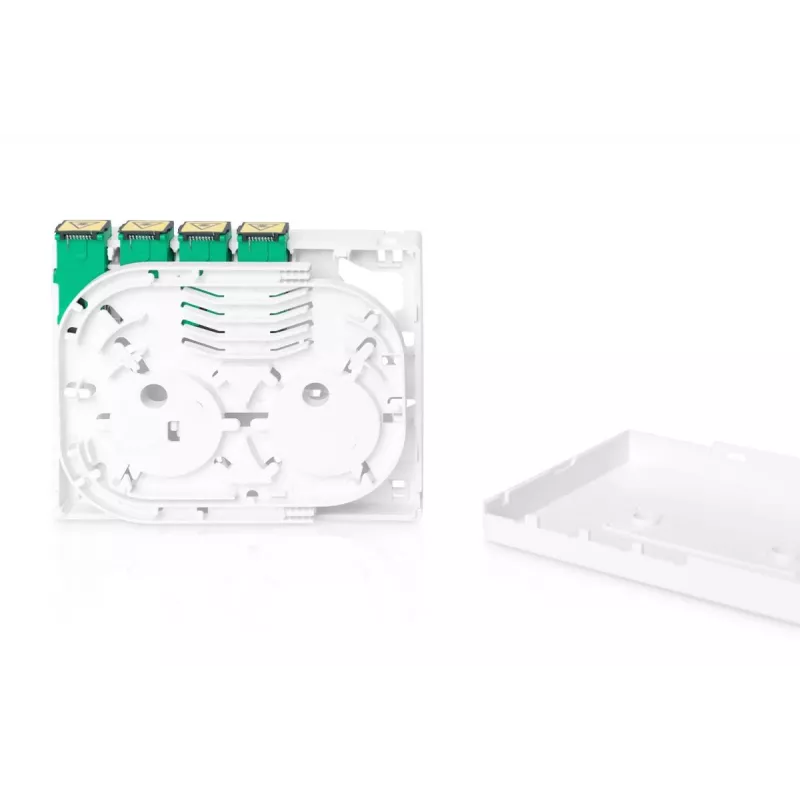 DIGITUS Caixa FTTH, com 4x adaptador SC (APC) SX e montagem em calha DIN