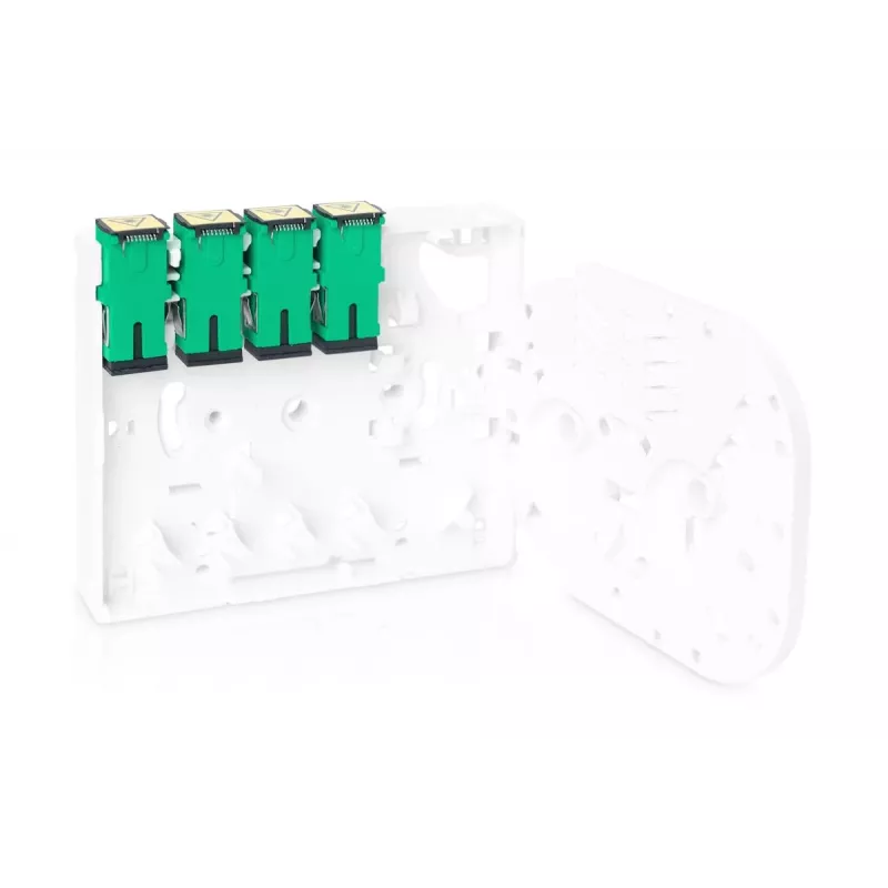 DIGITUS Caixa FTTH, com 4x adaptador SC (APC) SX e montagem em calha DIN