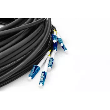 DIGITUS Cabo breakout - 8 fibras SM G.657.A1 LC/UPC-LC/UPC universal preto 100m
