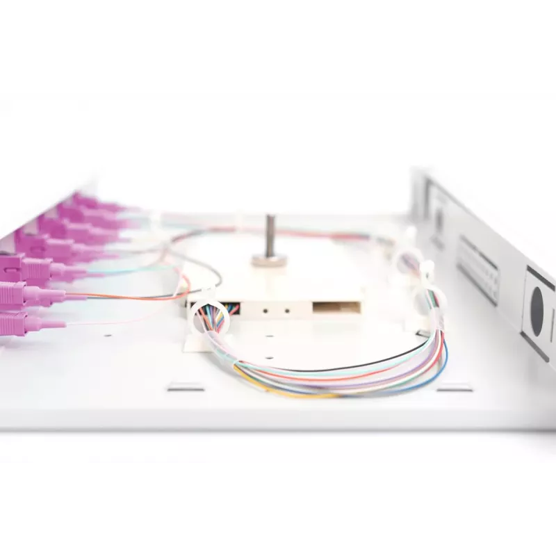 DIGITUS Caixa de emenda de fibra ótica SC OM4 1U 6xSC-DX cassete pigtails acopladores