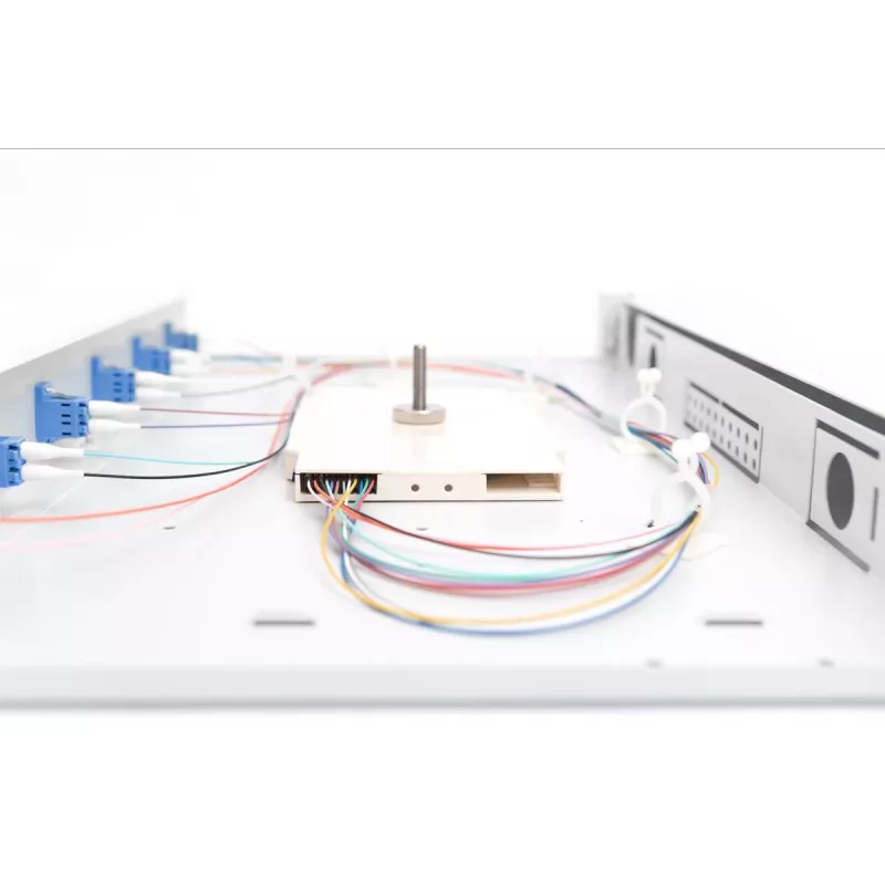 DIGITUS Caixa de emenda de fibra ótica LC OS2 1U 6xLC-DX com cassete, pigtails e acopladores