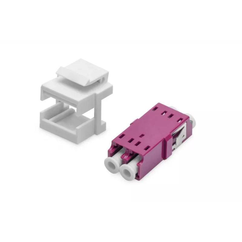 DIGITUS Acoplador de fibra ótica LC/LC Duplex, Multimodo OM4, módulo Keystone