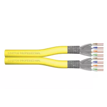 DIGITUS Cabo de instalação - CAT 7A - S/FTP - AWG 22/1 Duplex - 500m - amarelo - Dca-s1a d1 a1