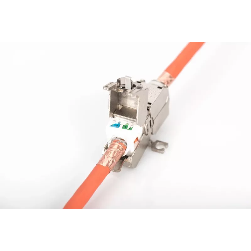 DIGITUS Acoplador de terminação de campo CAT6A, 500 MHz para AWG 22-26, design Keystone totalmente blindado, 26x35x80 mm