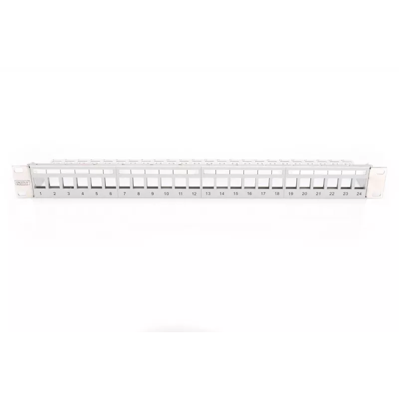 DIGITUS Patch panel modular para Keystone Jack, 1U montagem em rack – não equipado