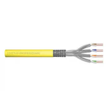 DIGITUS Cabo de instalação - Cat 7a - S/FTP - AWG 22/1 Simplex - 100 m - Amarelo