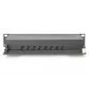 DIGITUS Patch panel CAT6A blindado, 8 portas 1U, 10 polegadas montagem em rack, preto RAL 9005
