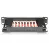 DIGITUS Patch panel CAT6A blindado, 8 portas 1U, 10 polegadas montagem em rack, preto RAL 9005