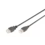 DIGITUS Cabo de extensão USB 2.0, ficha/conector fêmea Type-A, 2m, conforme USB 2.0, Preto