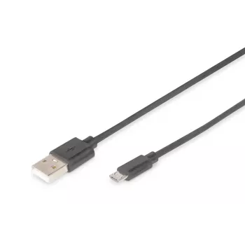 Cabo de ligação USB 2.0 DIGITUS, Type-A - Micro B M/M, 2 m compatível com USB 2.0 preto