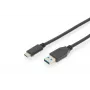 Cabo de ligação USB DIGITUS ASSMANN Type-C para A M/M, 1 m totalmente equipado, Gen2, 3A, 10GB, versão 3.1, CE, preto