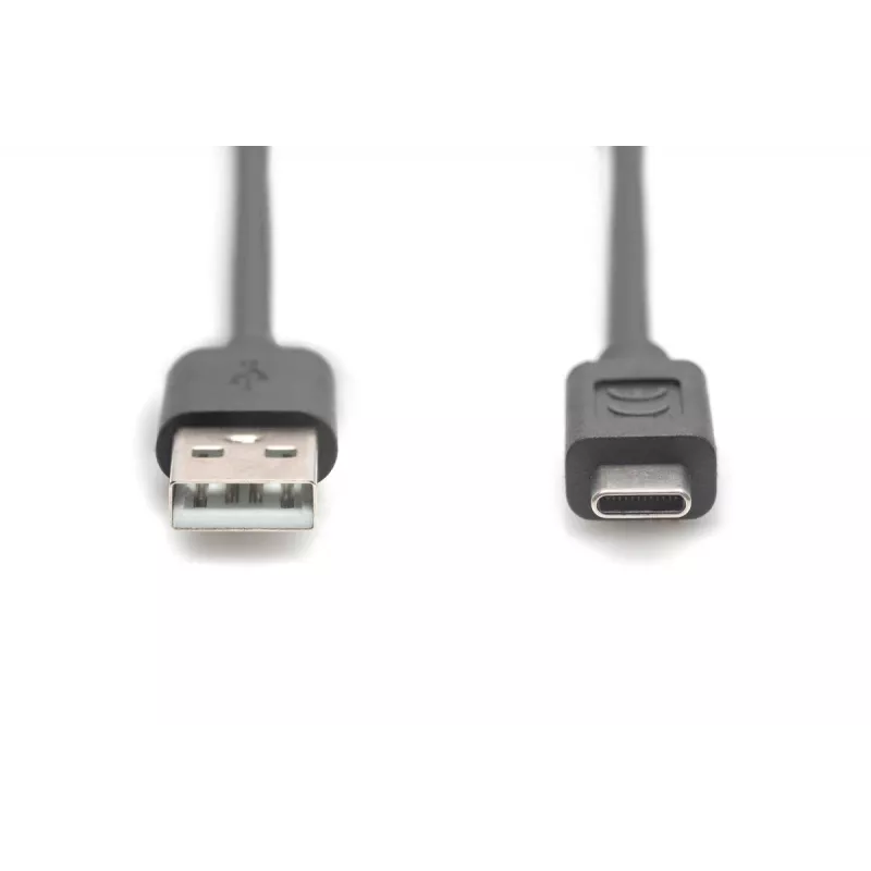 Cabo de ligação USB DIGITUS ASSMANN Type-C para A ficha/ficha, 3 m, 3A, 480 MB/s, versão 2.0, preto