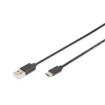 Cabo de ligação USB DIGITUS ASSMANN Type-C para A M/M, 2 m 3A, 480MB, versão 2.0, preto