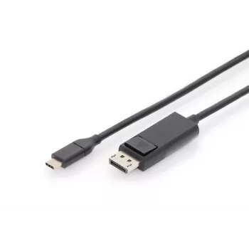 Cabo adaptador DIGITUS USB Type-C, Type-C para DP M/M, 2 m 4K/60 Hz, 32,4 Gbit/s, CE, preto