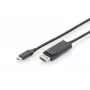Cabo adaptador DIGITUS USB Type-C, Type-C para DP M/M, 2 m 4K/60 Hz, 32,4 Gbit/s, CE, preto