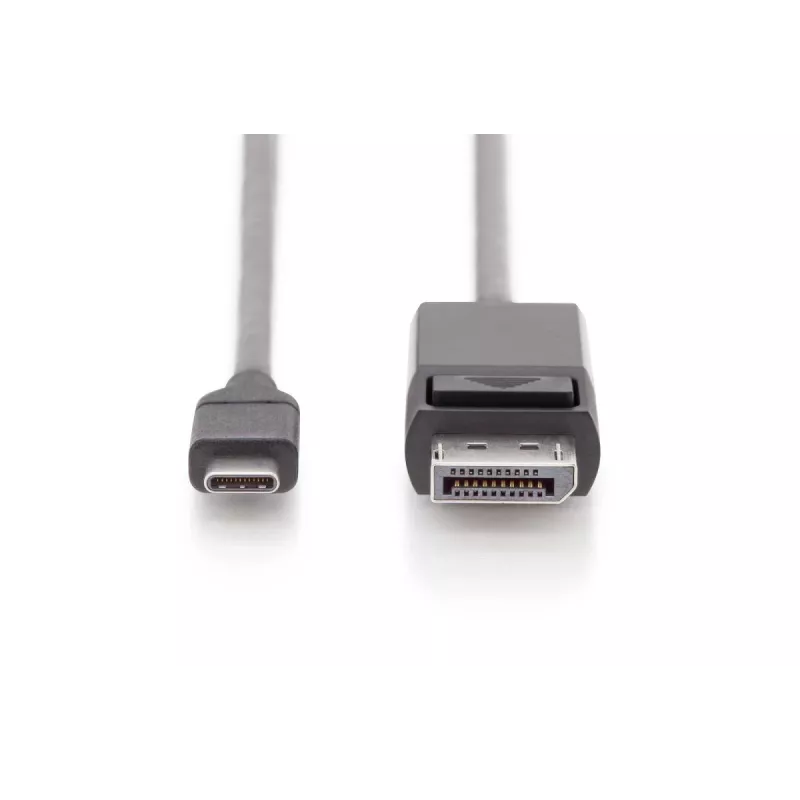 Cabo adaptador DIGITUS USB Type-C, Type-C para DP M/M, 2 m 4K/60 Hz, 32,4 Gbit/s, CE, preto
