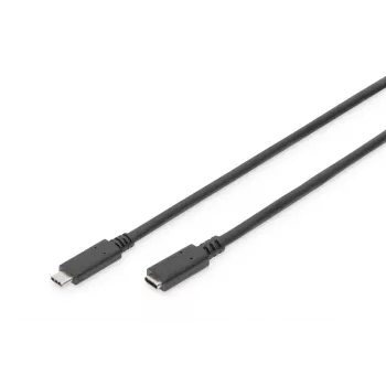 Cabo de extensão USB DIGITUS Type-C, Type-C M/F, 2 m Full-Featured, Gen2, 3A, 10 Gbit/s, versão 3.1, CE