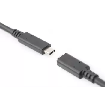 Cabo de extensão USB DIGITUS Type-C, Type-C M/F, 2 m Full-Featured, Gen2, 3A, 10 Gbit/s, versão 3.1, CE