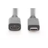 DIGITUS AK-300210-020-S cabo de extensão USB-C, USB 2.0, USB-C macho/fêmea, 3 A, 2 m, preto
