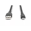 Cabo de carregamento em silicone USB DIGITUS USB-A - Lightning USB 2.0 12W - 50cm preto