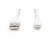 Cabo de carregamento em silicone USB DIGITUS USB-A - Lightning USB 2.0 12W - 2m branco