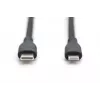Cabo de carregamento em silicone USB DIGITUS USB-C - Lightning USB 2.0 60W - 50 cm preto