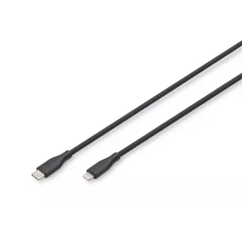 Cabo de carregamento em silicone USB DIGITUS USB-C - Lightning USB 2.0 60W - 2m preto