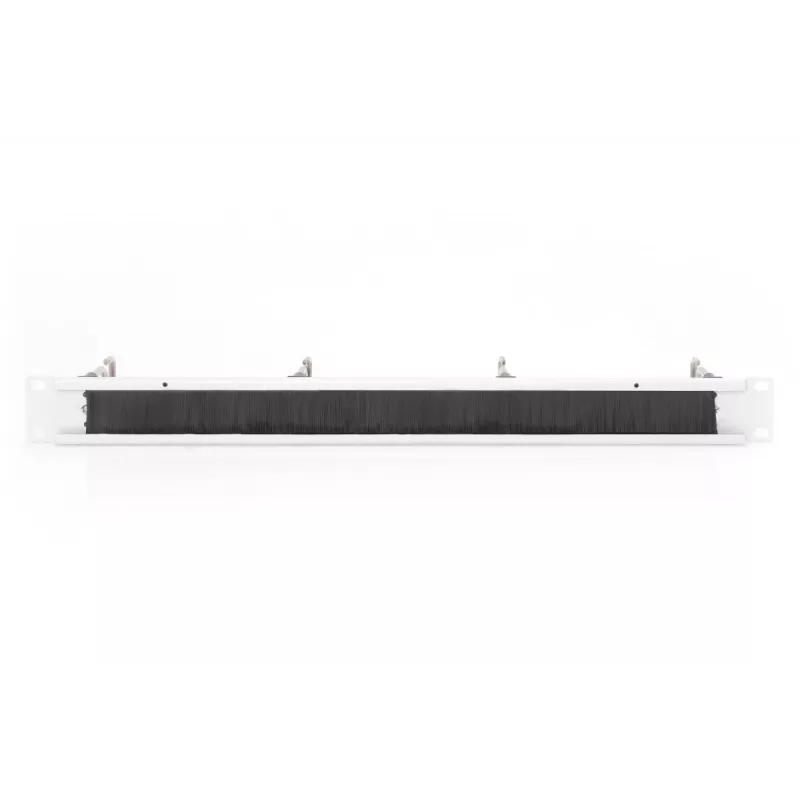 Painel de gestão de cabos DIGITUS 1U com escova, 4 anéis de aço 40x75 mm, cinzento (RAL 7035)