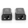 Conjunto extensor Mini HDMI DIGITUS, Full HD 50m CAT6/6A/7, alimentação através de cabo Micro-USB, preto