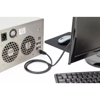 Cabo de ligação HDMI Premium High Speed DIGITUS, Type-A M/M, 5m com Ethernet, Ultra HD 60p preto